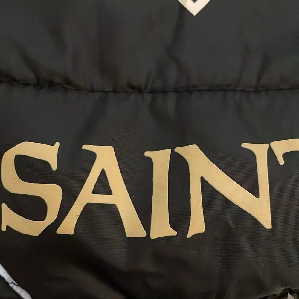 Pets First Black New Orleans Saints Puffer Vest Dog Size Medium NFL